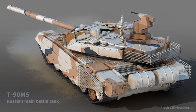 
Đồ hòa xe tăng T-90MS nhìn từ trên xuống.
