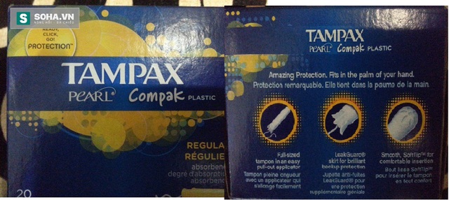 
Một dòng sản phẩm nhãn hiệu tampon Tampax mà chúng tôi mua được từ người phụ nữ rao bán trên mang. Người này khẳng định, dòng sản phẩm này được xách tay từ Mỹ về.
