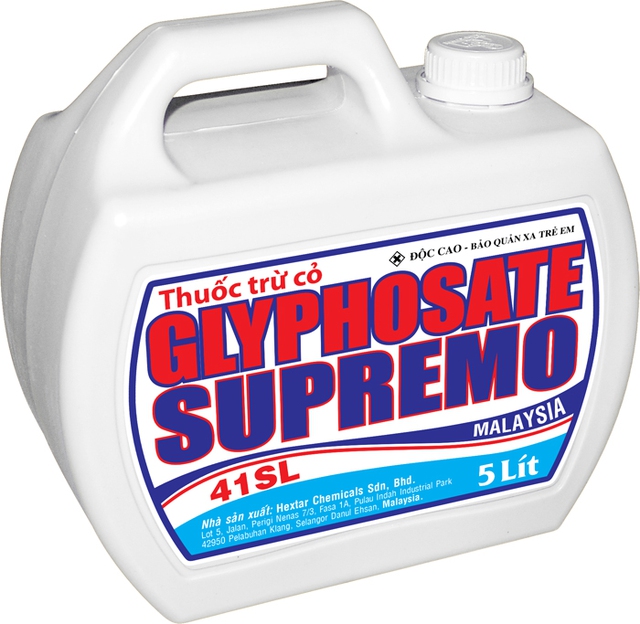 
Thuốc trừ cỏ GLYPHOSATE SUPREMO 41 SL sản xuất tại Malaysia.
