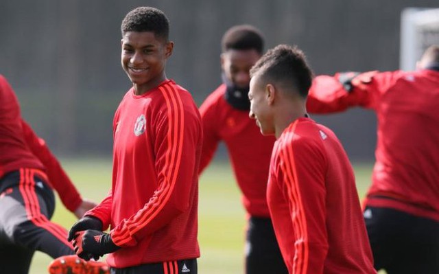 Rashford khi còn tập ở đội trẻ.