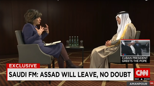 
Ngoại trưởng Saudi Arabia Adel al-Jubeir trong cuộc phỏng vấn độc quyền với CNN.
