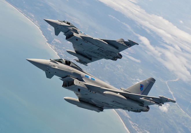 
Các tiêm kích Eurofighter Typhoon của châu Âu.
