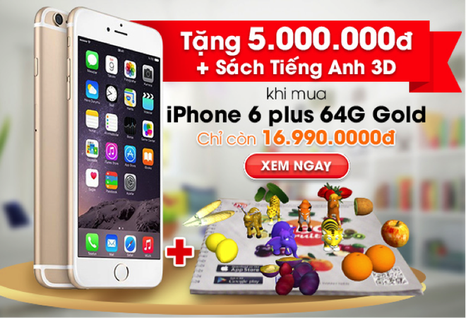 Chiếc điện thoại iPhone 6 Plus 64G Gold chỉ còn 16.990.000đ