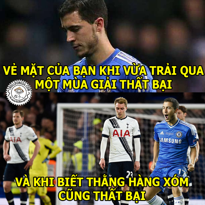 Hazard hẳn rất vui khi hạ được Tottenham.