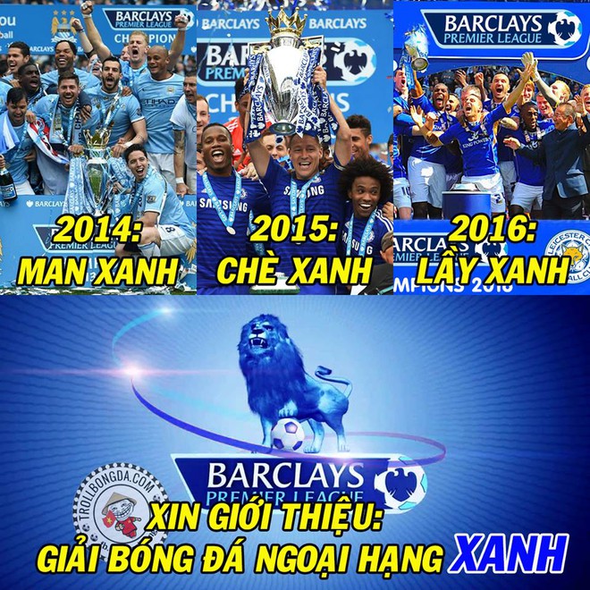 Premier League bị nhuộm bằng màu xanh.