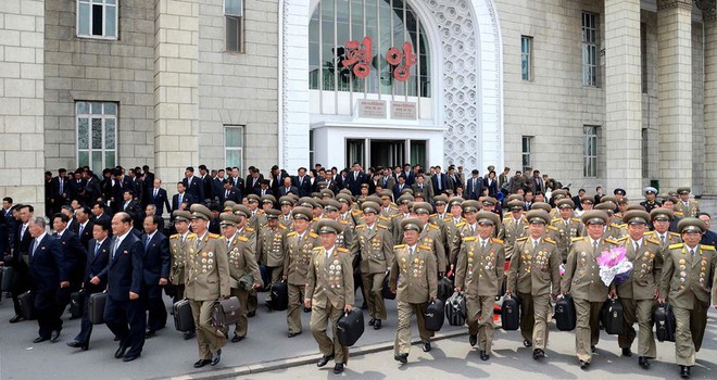 Các đại biểu tham dự Kỳ đại hội lần thứ 7 của Đảng Lao động tại thủ đô Bình Nhưỡng, Triều Tiên.