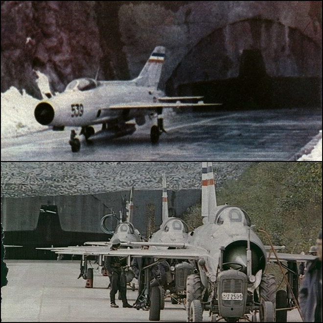 
Tiêm kích đánh chặn MiG-21 được cất giấu dưới đường hầm sân bay
