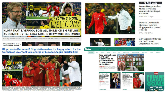 Các tờ báo Anh đều nói về Liverpool, trừ The Sun.