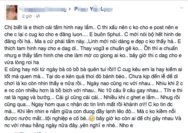 
Những lời chia sẻ đậm nỗi đau thương của bạn bè P.Y.L
