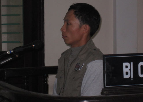 Phạm Huy Nghĩa tại phiên tòa. Ảnh: N.K