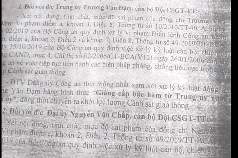 Kỷ luật 9 cán bộ CSGT ở Tiền Giang liên quan đến nhận ‘mãi lộ’ - Ảnh 1.