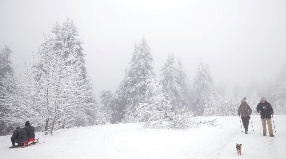 24h qua ảnh: Mọi người tận hưởng mưa tuyết đầu mùa ở Đức - Ảnh 3.