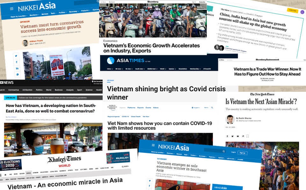 Năm 2020: Forbes, Bloomberg, New York Times, Nikkei Asia… liên tục gọi Việt Nam là bình minh đang lên, ngôi sao sáng, phép màu châu Á