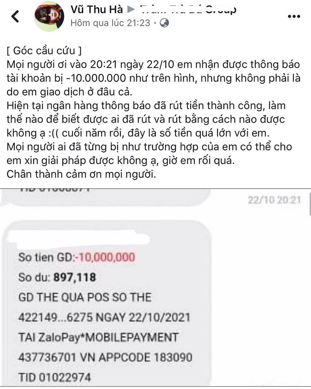 Khách hàng cầu cứu vì bỗng nhiên mất tiền trong tài khoản ngân hàng - Ảnh 1.