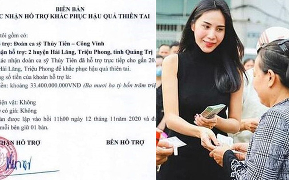 Quảng Trị khó xác định chính xác tổng số tiền từ thiện ca sĩ Thủy Tiên trao tặng