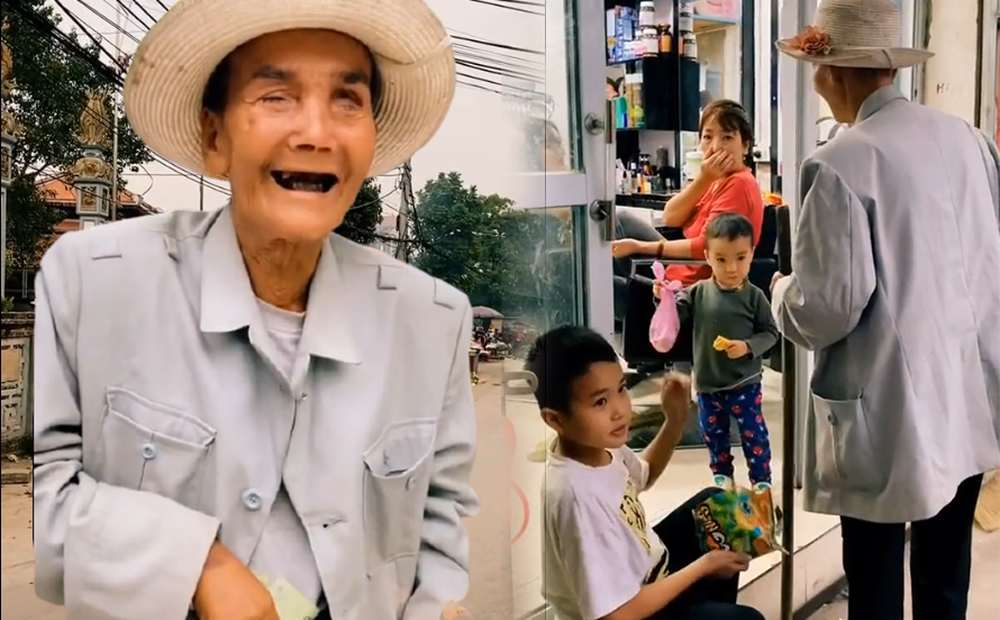 Cụ &ocirc;ng m&ugrave; l&ograve;a 2 mắt, đi qu&atilde;ng đường xa thăm ch&aacute;u: Ph&uacute;t cuối lấy nước mắt của mọi người - Ảnh 1.