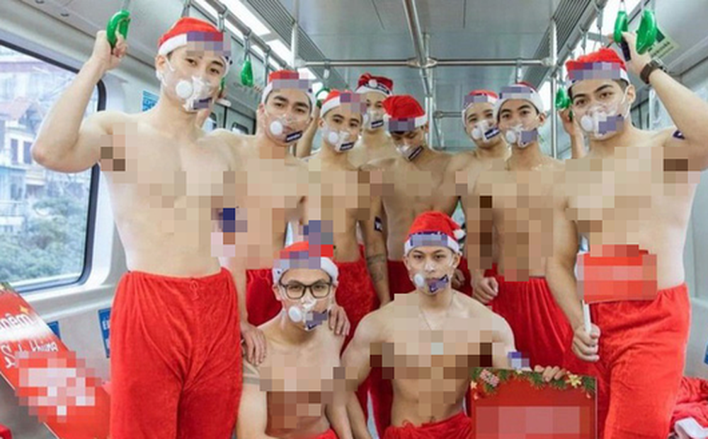 Nhóm thanh niên cởi trần trên tàu điện Cát Linh - Hà Đông bị xử phạt số tiền 