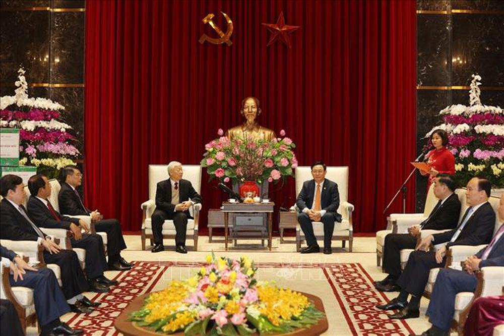 Tổng Bí thư, Chủ tịch nước thăm, chúc Tết Đảng bộ, chính quyền và nhân dân TP Hà Nội - Ảnh 4.