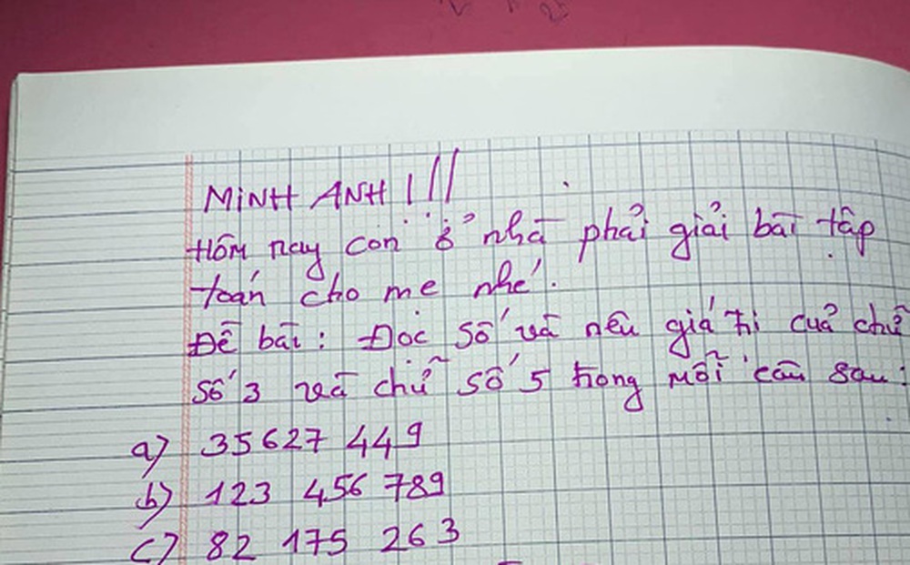 Mẹ ra bài tập yêu cầu con tự giải, cô bé viết vài chữ để lại mà muốn sang chấn tâm lý