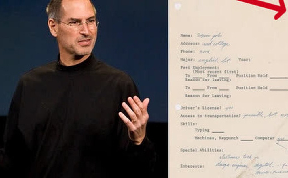 Đơn xin việc của Steve Jobs thời còn là 'chiếc chiếu mới' được bán với mức giá không tưởng