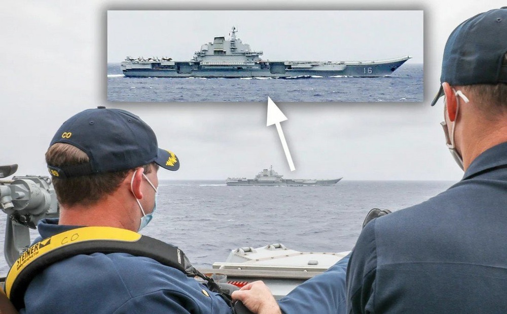 Mỹ gửi thông điệp gì qua bức ảnh tàu khu trục Mustin theo dõi tàu Liêu Ninh?