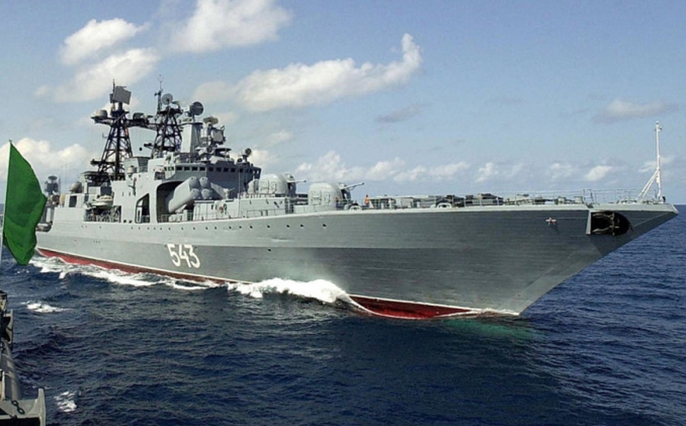 Chiến hạm Shaposhnikov của Nga phóng tên lửa hành trình Kalibr trên Biển Nhật Bản