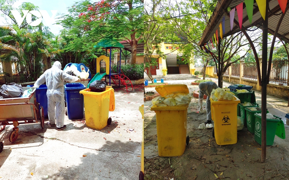 Cận cảnh thu gom rác trong các khu cách ly, phong tỏa ở vùng dịch Thuận Thành - Ảnh 5.