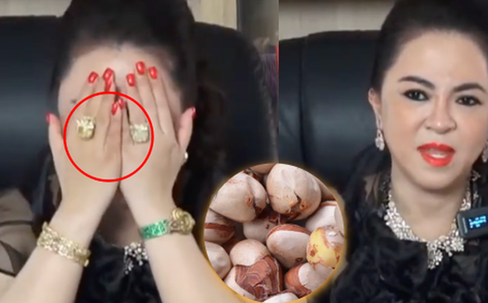 Hai viên kim cương to như hột mít của bà Phương Hằng tiếp tục khiến người xem livestream khó tập trung
