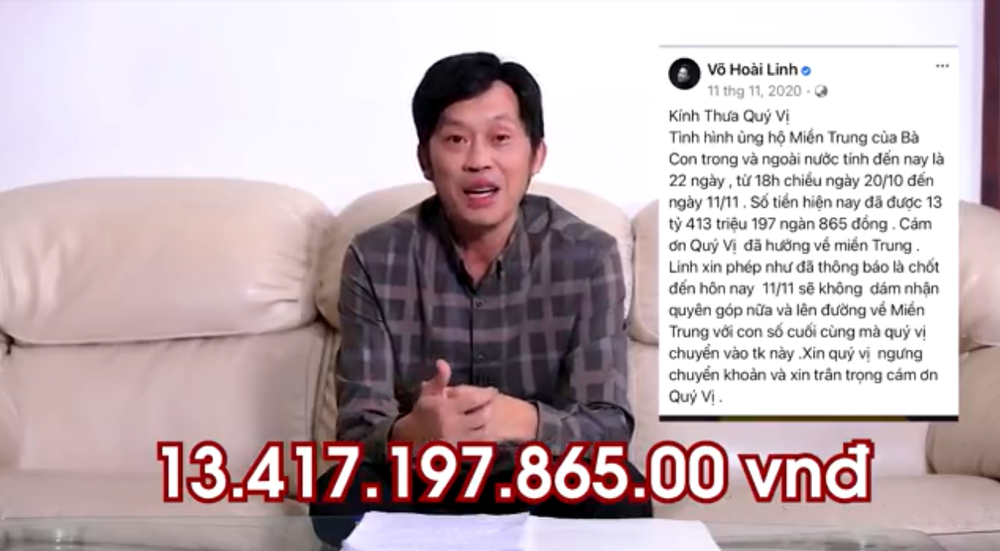 Clip Hoài Linh chính thức lên tiếng về số tiền gần 14 tỷ đồng từ thiện lũ lụt miền Trung - Ảnh 3.