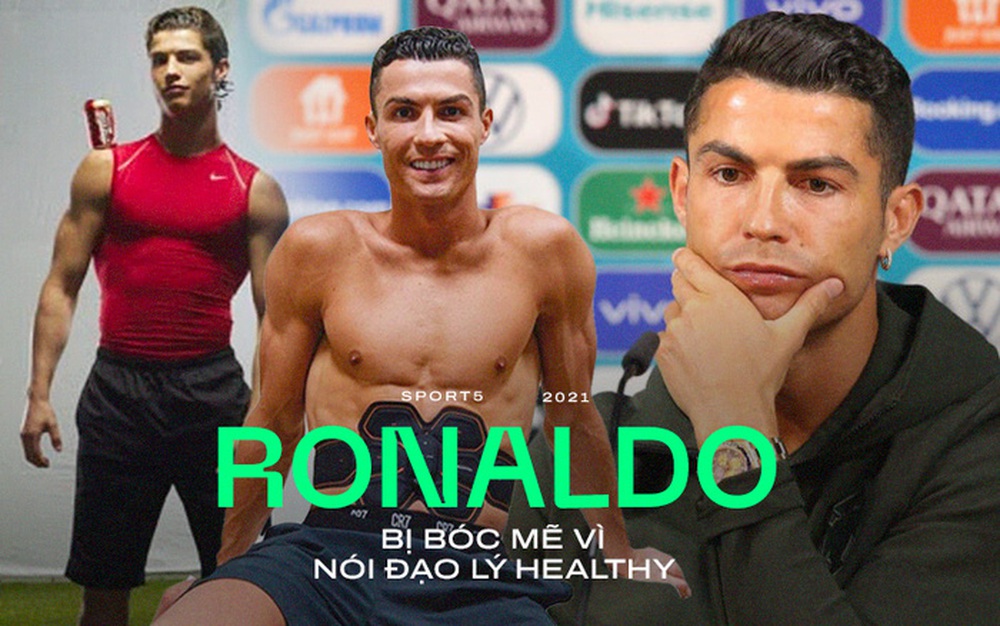 Ronaldo nói đạo lý healthy bị dân tình bóc mẽ: Kiếm hàng nghìn tỷ đồng nhờ quảng cáo sản phẩm không lành mạnh, từ nước có ga, đồ ăn nhanh đến máy rung tạo 6 múi - Ảnh 1.