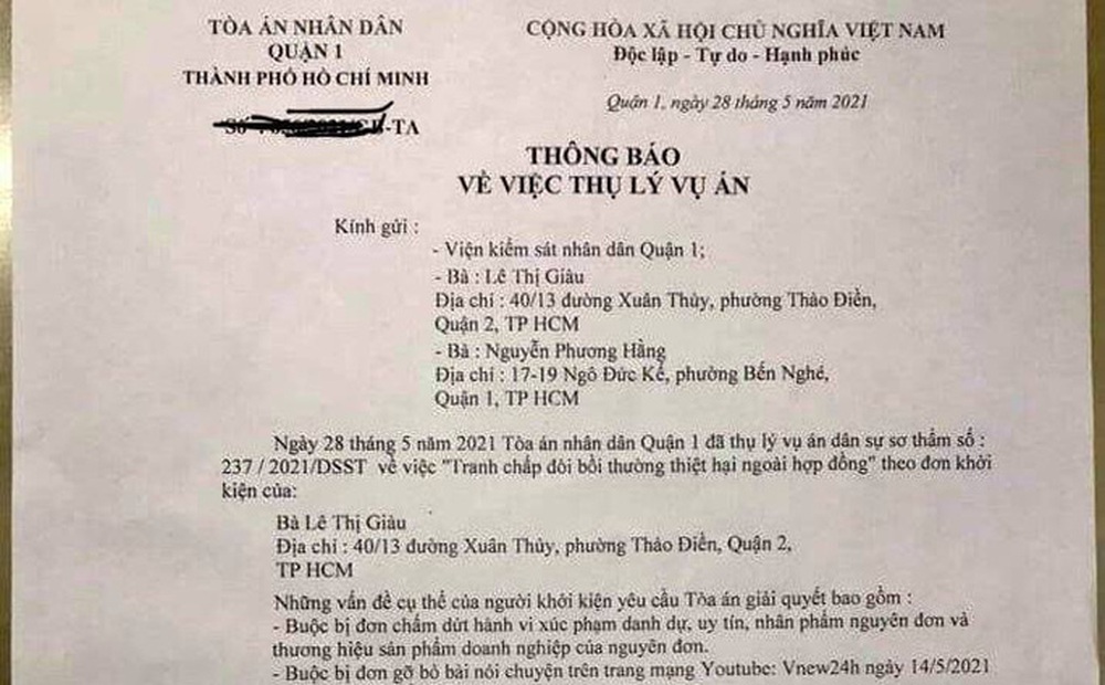 Vì sao bà Nguyễn Phương Hằng bị kiện đòi bồi thường đến 1.000 tỉ đồng?
