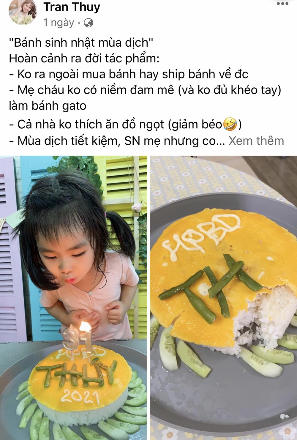 Con gái khóc thét khi nhìn thấy bánh sinh nhật mùa Covid mẹ và chị làm tặng, bố đảm đang ra tay trợ giúp  - Ảnh 7.