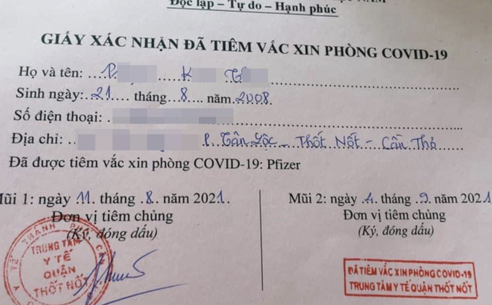 NÓNG: Cần Thơ đang xác minh 57 trường hợp dưới 18 tuổi được tiêm vắc xin Covid-19 - Ảnh 2.