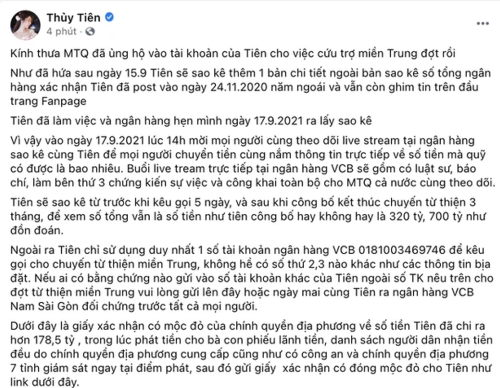 Khẳng định tiếp nhận mọi lời tố gian dối, nhưng Thuỷ Tiên lại âm thầm làm 1 việc để chặn họng dân mạng - Ảnh 1. Khẳng định tiếp nhận mọi lời tố gian dối, nhưng Thuỷ Tiên lại âm thầm làm 1 việc để chặn họng dân mạng - Ảnh 1.