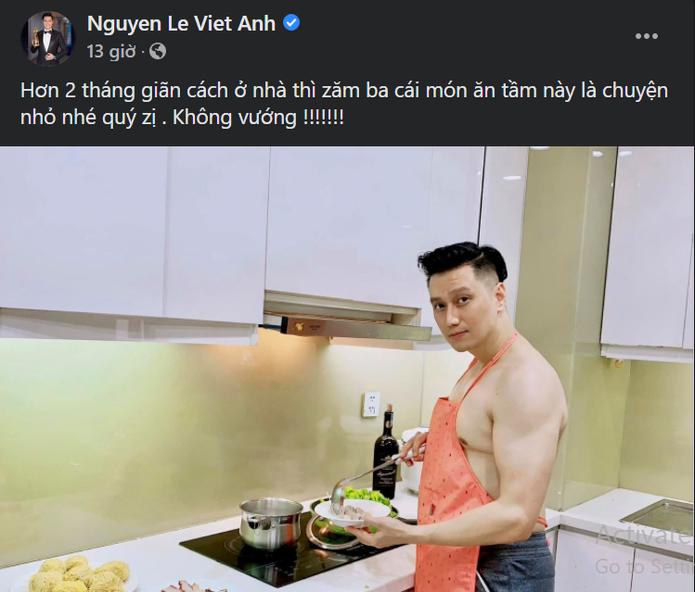 Việt Anh cởi trần nấu ăn, làm rộ chuyện sống chung với Quỳnh Nga? - Ảnh 2.