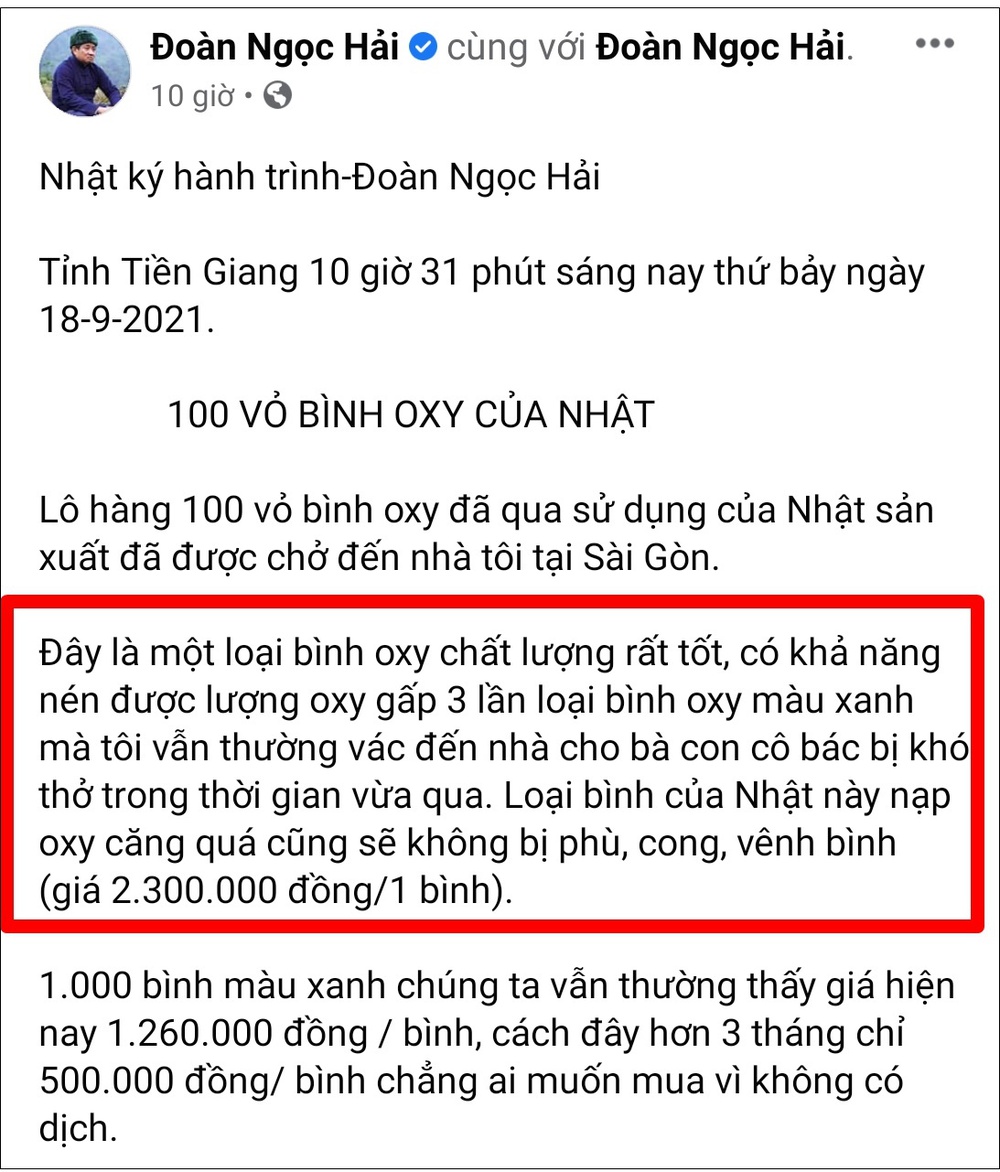 Ông Đoàn Ngọc Hải bị nghi đá xoáy ai đó khi khoe mua 1.000 vỏ bình oxy Nhật cũ xịn gấp 3 lần bình màu xanh - Ảnh 1.