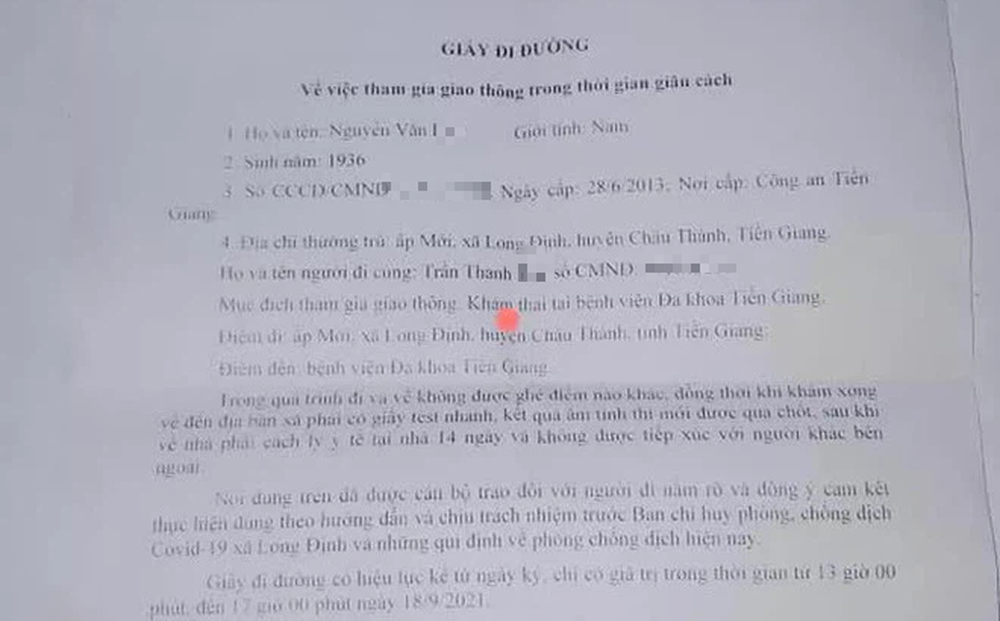 Cụ ông 85 tuổi được cấp giấy đi đường để... khám thai, chính quyền xã nói gì?