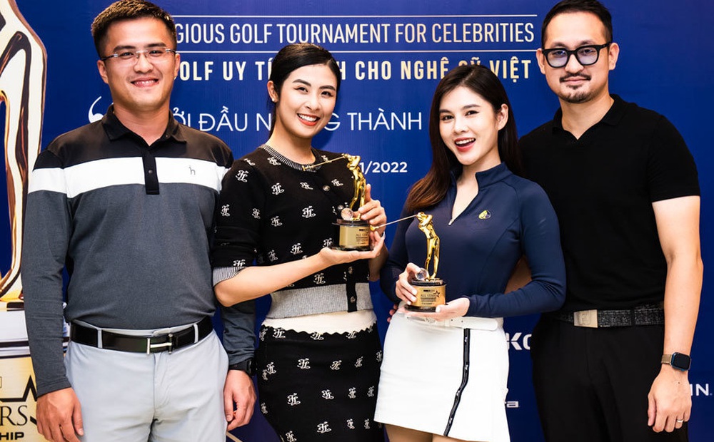 Hoa hậu Ngọc Hân được bạn trai tháp tùng đi thi đấu golf