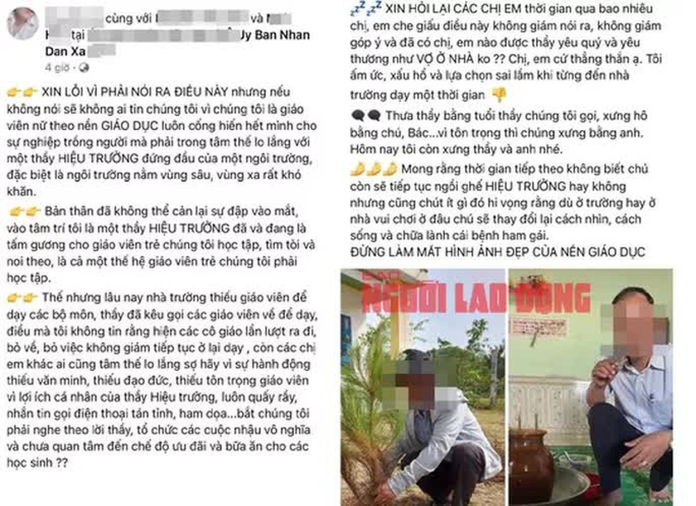 Hiệu trưởng bị tố “ham gái, tán tỉnh giáo viên nữ” lên tiếng