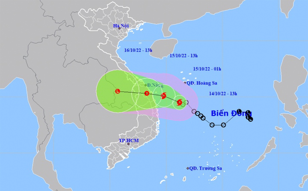 Áp thấp nhiệt đới mạnh lên thành bão số 5, hướng vào Đà Nẵng - Quảng Ngãi - Ảnh 1.