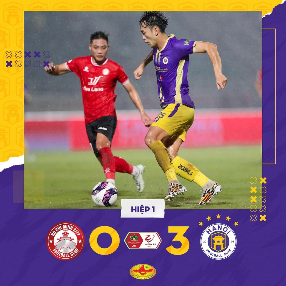 Trực tiếp TPHCM 0-3 Hà Nội FC: Thủy chiến ở sân Thống Nhất - Ảnh 1.