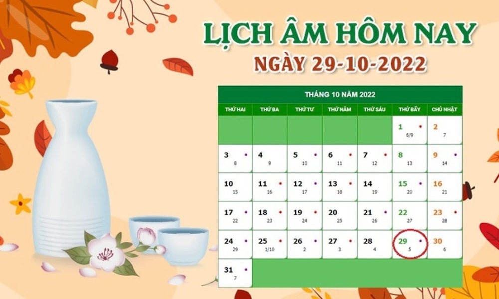 Xem lịch âm hôm nay thứ Bảy ngày 29/10 - Ảnh 1.