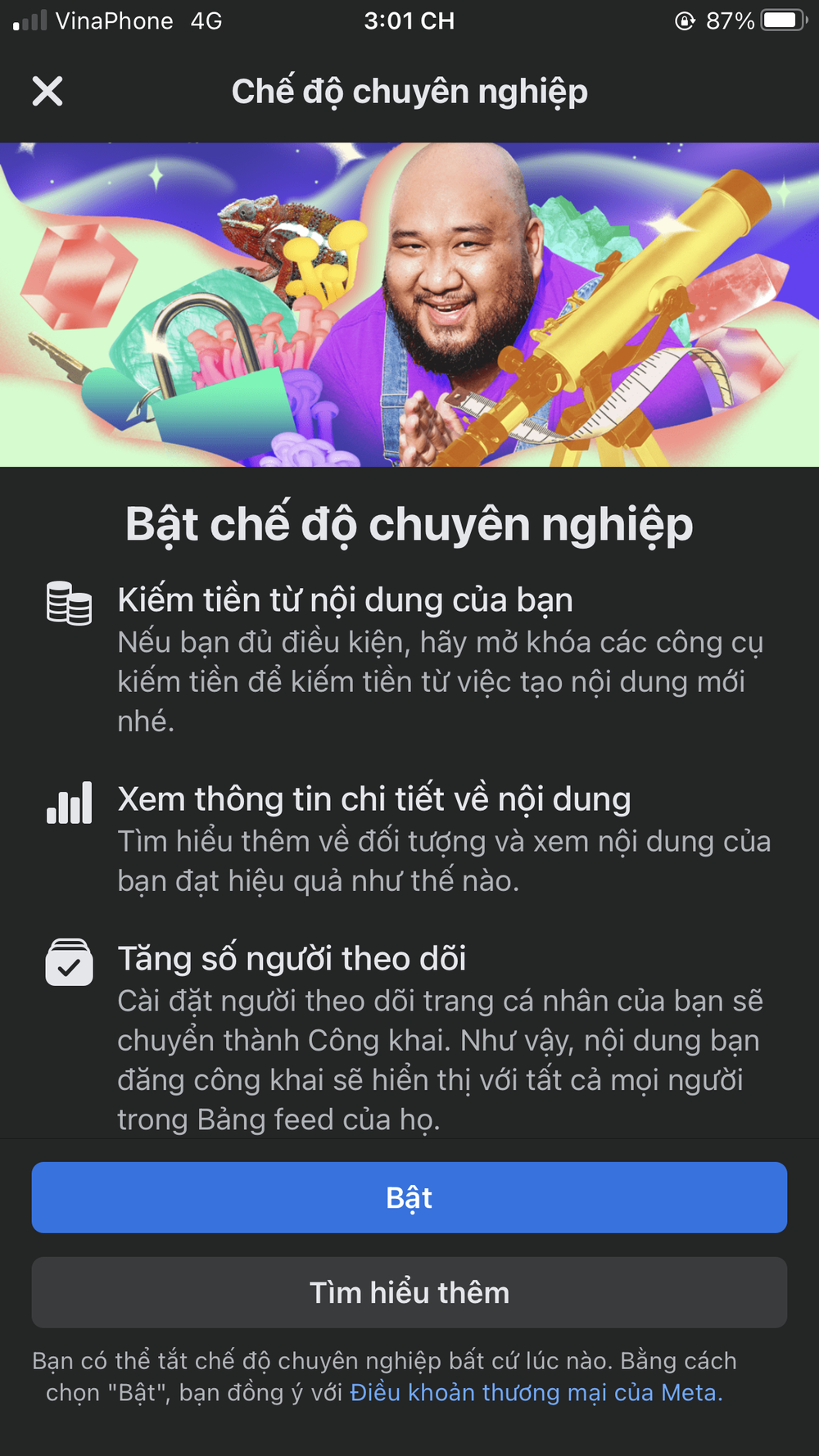 Facebook cập nhật Chế độ chuyên nghiệp”, tính năng kiếm tiền mới cho người dùng cá nhân tại Việt Nam - Ảnh 4.