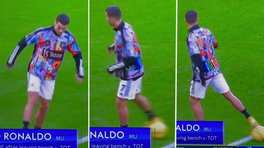 Cristiano Ronaldo “muối mặt” khi biểu diễn kỹ thuật giống Antony
