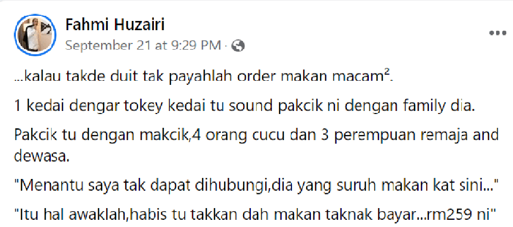 Malaysia: Gia đình 9 người ăn xong không có tiền trả, vị khách có cách giải quyết khiến chủ quán lặng người - Ảnh 4.