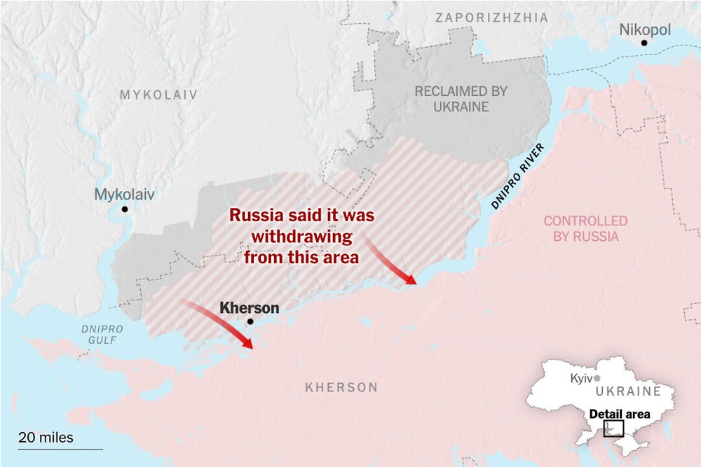 Ukraine nói quân đội Nga vẫn ở hữu ngạn sông Dnipro với các tuyến phòng thủ và vũ khí - Ảnh 2.