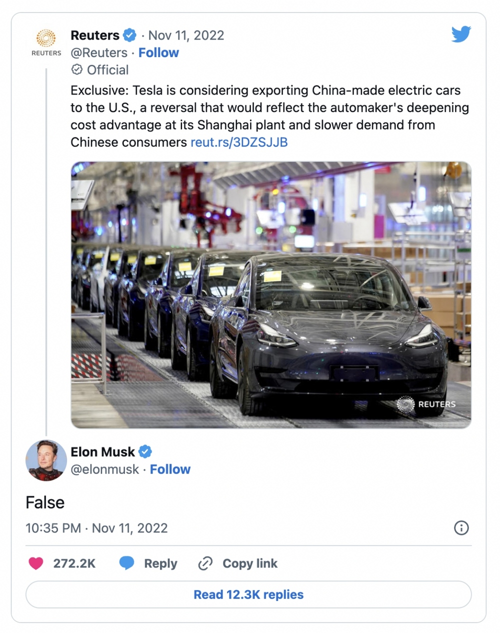 Elon Musk phủ nhận cáo buộc về việc Tesla nhập khẩu ngược xe điện từ Trung Quốc - Ảnh 1.