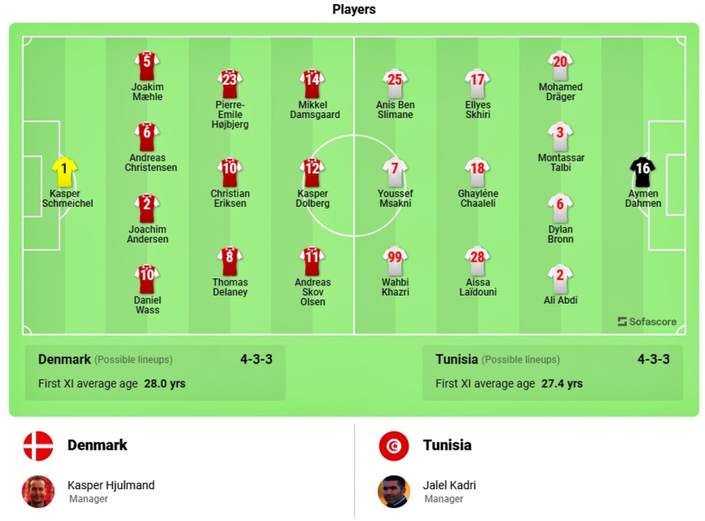 Trực tiếp Đan Mạch vs Tunisia bảng D World Cup 2022: Khó cản Eriksen? - Ảnh 1.