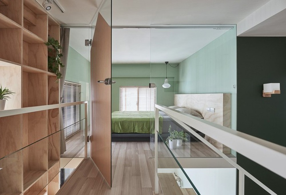 Ngôi nhà 40m² màu xanh matcha với thiết kế tầng lửng xinh yêu của gia đình trẻ - Ảnh 6.