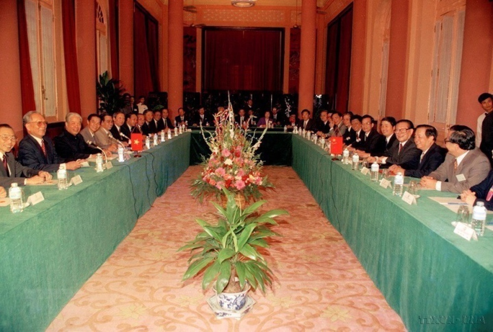 Hình ảnh về các nhà lãnh đạo Việt Nam và ông Giang Trạch Dân - Ảnh 8.